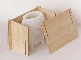 Molde florero margarita con contencion madera 